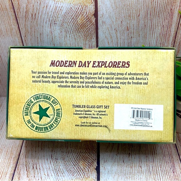 American Expedition Tumbler Glass Gift Set Wildlife Whitetail Majestic Deer - Picture 5 of 12